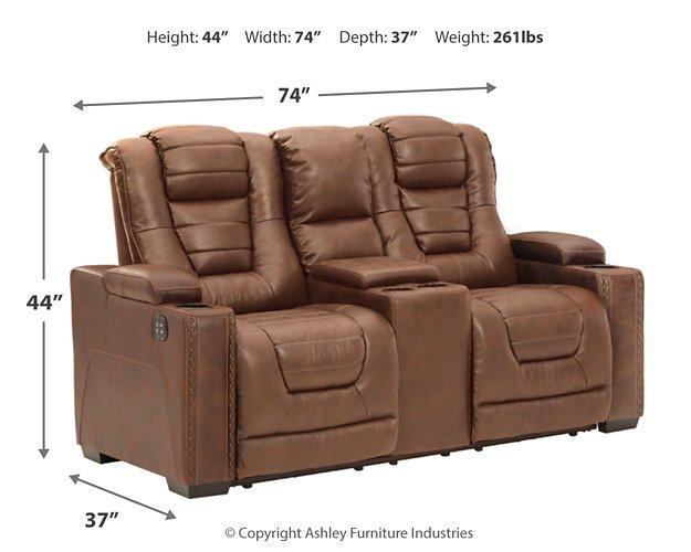 Owner's Box Power Reclining Loveseat with Console