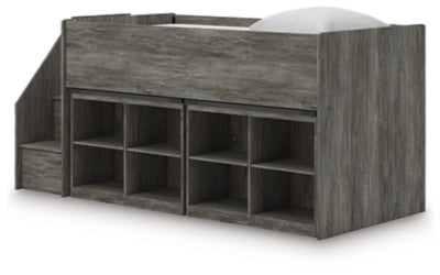 Frandern Loft Bed with Bookcase Storage